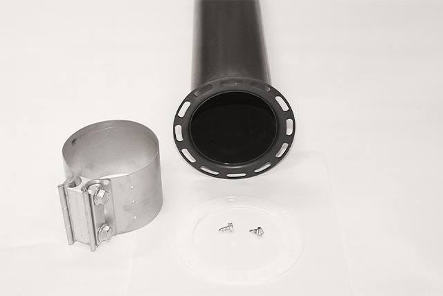 5 ft. Tube Assembly Kit – 4 in. O.D. – hot rolled steel w/one flange (For SIS/SIU/SPS/SPU)