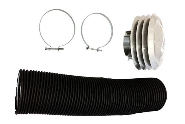 4″ Combustion Air Kit for SPS/U Series (includes 4″ combustion air cap, 2′ long 4″ flexible air inlet hose and 4″ spring tension clamps)